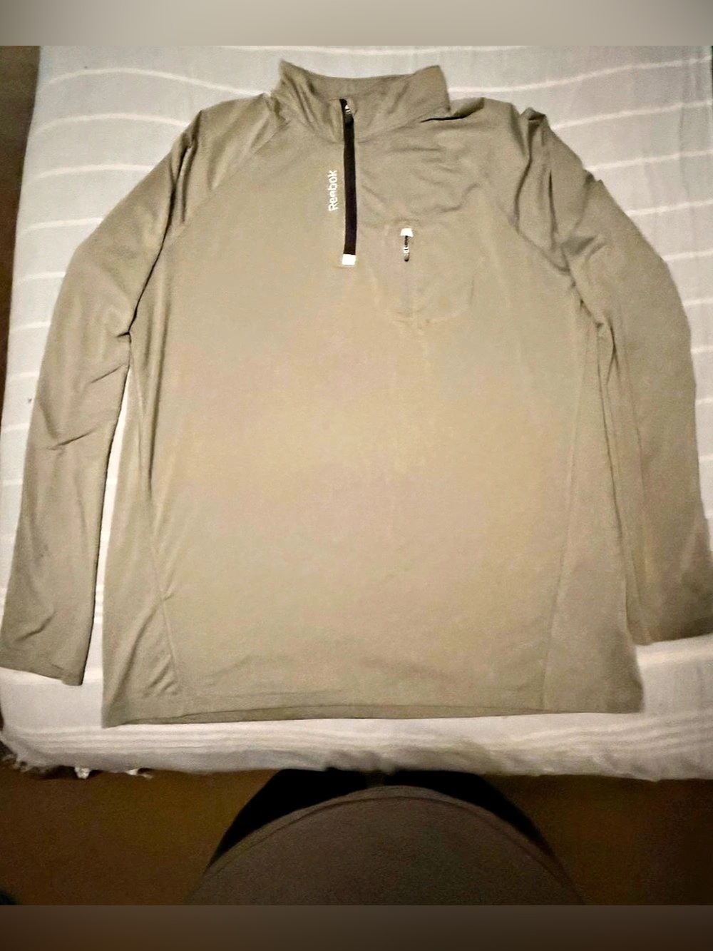 Reebok Men's Quarter-Zip Active Pullover with Chest Pocket Green XL